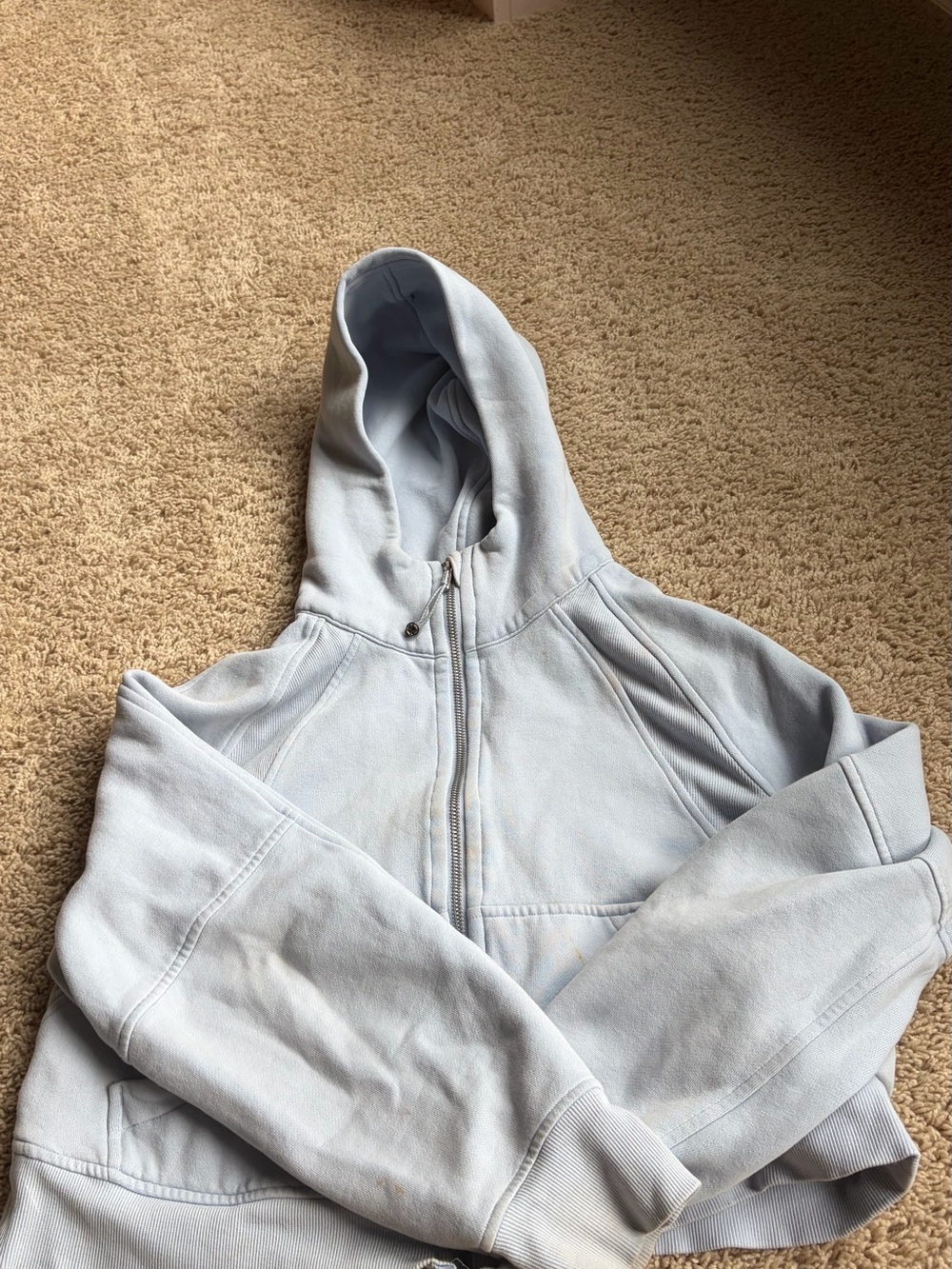 lululemon athletica Light Blue Full-Zip Hooded Scuba